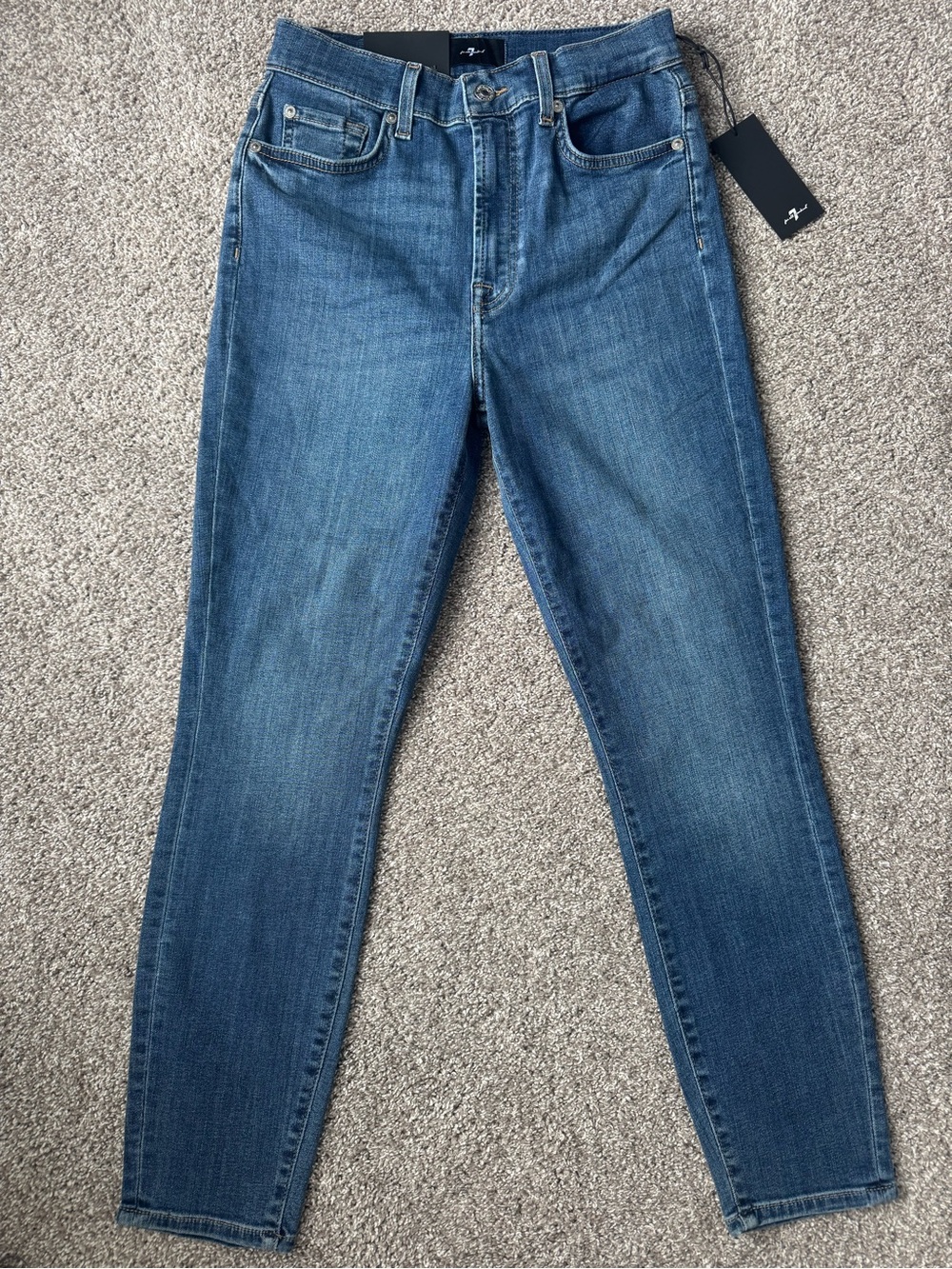 7 for all Mankind High-Rise Ankle Skinny Blue Women’s Jeans